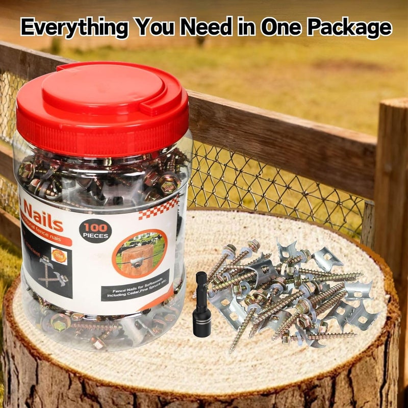 LIFENCE 200 PCS Fence Staples–304 Stainless Steel Fence Nails for Softwood Reusable Fasteners Wire Fencing Screws for Mesh/Woven Wire, Quick Power Drill Installation – Ideal for Farms, Gardens & Outdoor Use - Image 5